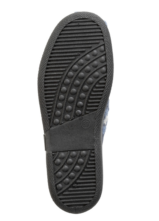 Hausschuhe - Pantoffel mit Blüten-Dessin Ansicht 6 Hausschuhe - Pantoffel mit Blüten-Dessin, in Größe 036 bis 042, in Farbe ANTHRAZIT-ROSA Ansicht 6