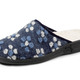 Hausschuhe - Pantoffel mit Blüten-Dessin – Farbe JEANS-ECRU – Ansicht 1 Hausschuhe - Pantoffel mit Blüten-Dessin, in Größe 036 bis 042, in Farbe ANTHRAZIT-ROSA – Farbe JEANS-ECRU – Ansicht 1