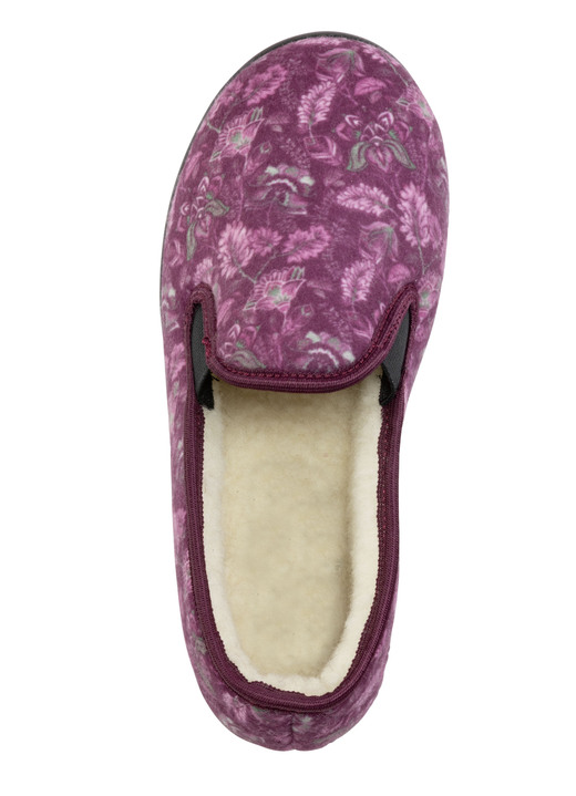 Hausschuhe - Warme Damen-Hausschuhe, Weite H, mit Wolle Ansicht 2 Hausschuhe - Warme Damen-Hausschuhe, Weite H, mit Wolle, in Größe 036 bis 042, in Farbe BORDEAUX Ansicht 2