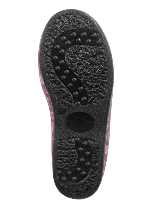 Hausschuhe - Warme Damen-Hausschuhe, Weite H, mit Wolle, in Größe 036 bis 042, in Farbe BORDEAUX Ansicht 3