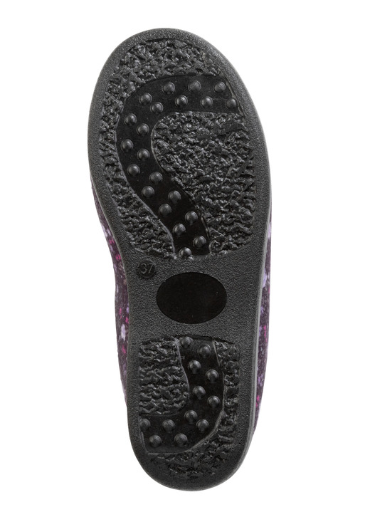 Hausschuhe - Warme Damen-Hausschuhe, Weite H, mit Wolle Ansicht 6 Hausschuhe - Warme Damen-Hausschuhe, Weite H, mit Wolle, in Größe 036 bis 042, in Farbe BORDEAUX Ansicht 6