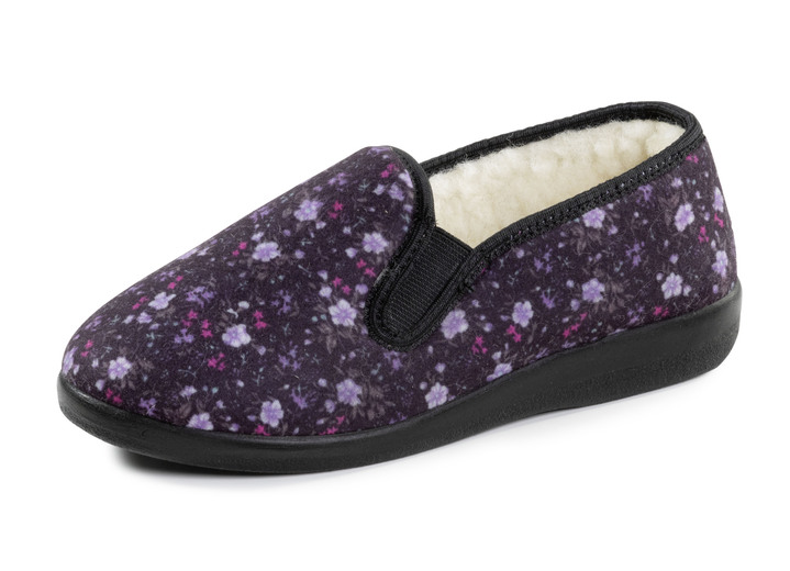 Hausschuhe - Warme Damen-Hausschuhe, Weite H, mit Wolle Ansicht 4 Hausschuhe - Warme Damen-Hausschuhe, Weite H, mit Wolle, in Größe 036 bis 042, in Farbe BORDEAUX Ansicht 4