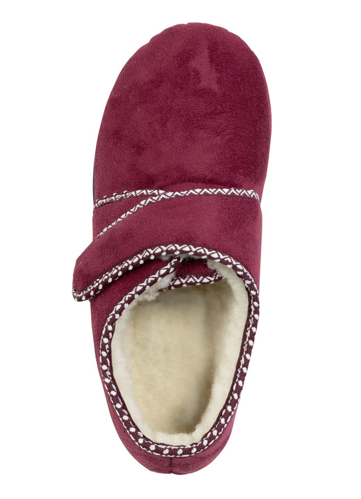 Hausschuhe - Warme Damen-Hausschuhe, Weite H, mit Klettverschluss, in Größe 036 bis 042, in Farbe SCHWARZ Ansicht 5