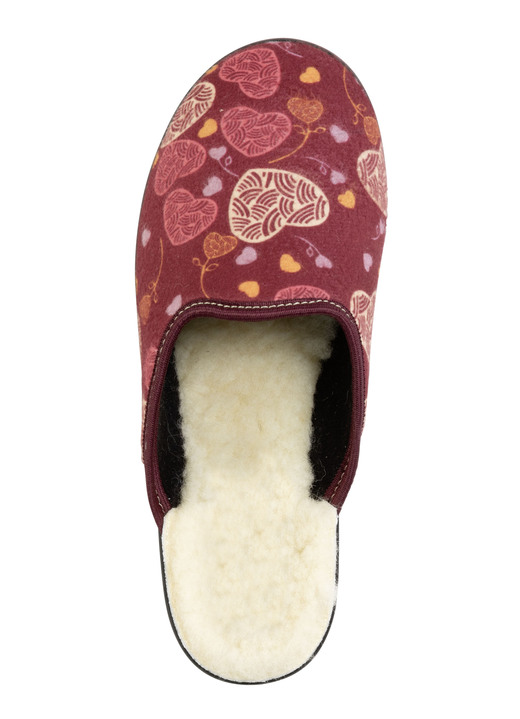 Damenmode - Zweierpack, gefütterte Damen-Hausschuhe, Weite H, mit Textildruck, in Größe 036 bis 042, in Farbe 1X BORDEAUX, 1X MARINE Ansicht 3
