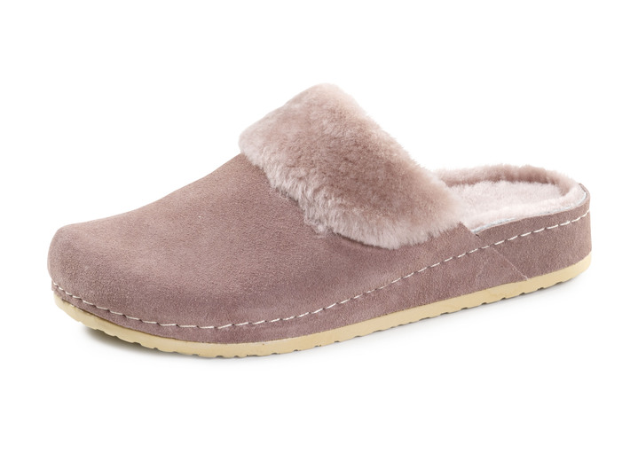 Hausschuhe - Mubb, warme Damen-Hausschuhe, Weite H, mit Lammfell, in Größe 036 bis 042, in Farbe CAMEL Ansicht 6