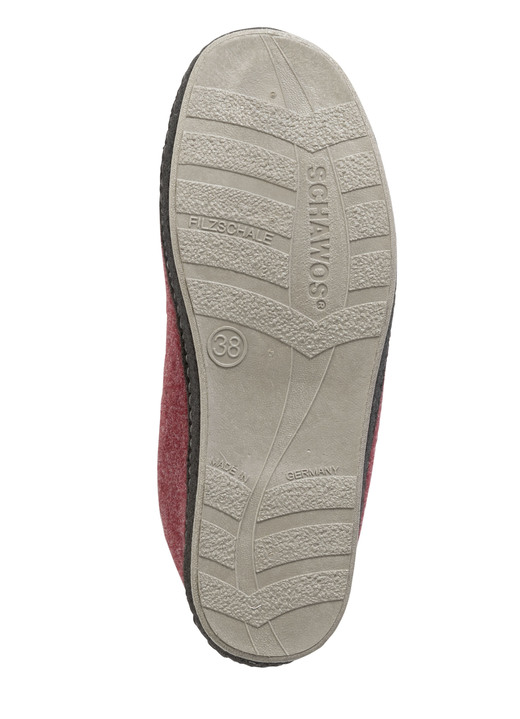 Hausschuhe - Textil-Stiefelette mit zwei praktischen Klettspangen, in Größe 036 bis 042, in Farbe BORDEAUX-SCHWARZ Ansicht 3