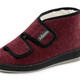 Hausschuhe - Textil-Stiefelette mit zwei praktischen Klettspangen, in Größe 036 bis 042, in Farbe BORDEAUX-SCHWARZ – Farbe BORDEAUX-SCHWARZ – Ansicht 1