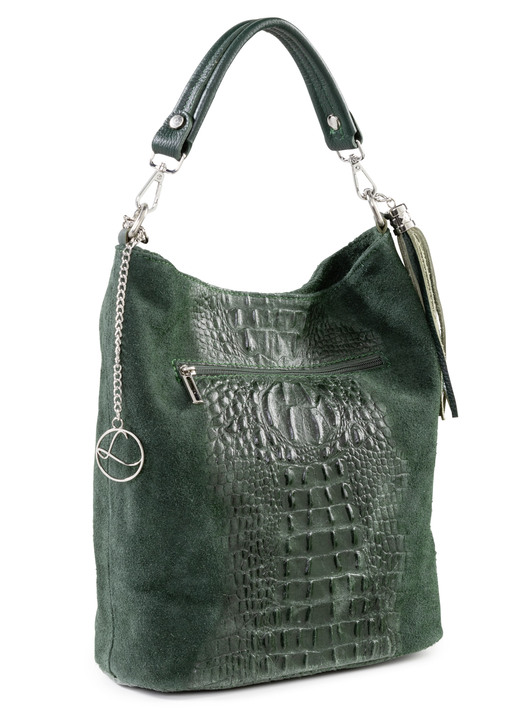 - Laurina Tasche aus Kalb-Veloursleder , in Farbe TANNE Ansicht 2