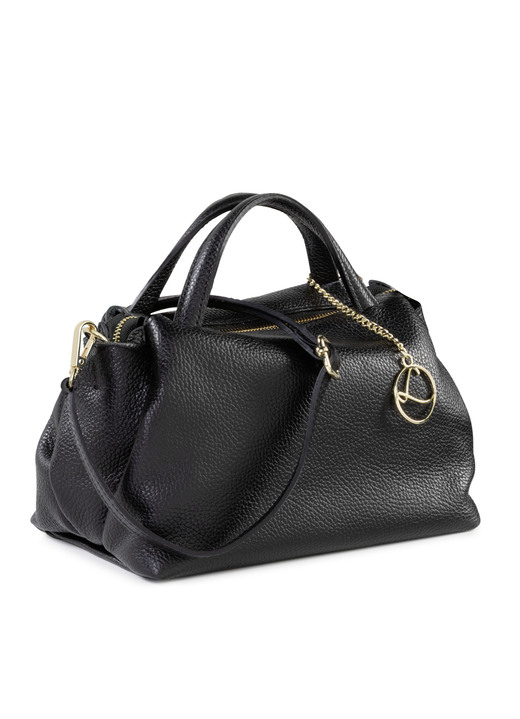Taschen - Laurina Tasche aus genarbtem Kalbleder, in Farbe SCHWARZ Ansicht 1