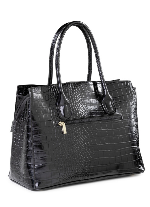 Taschen - Tasche aus krokogeprägtem Synthetik, in Farbe SCHWARZ Ansicht 2