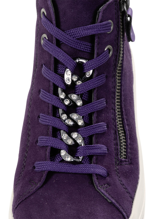 Stiefel & Stiefeletten - Remonte Bootie mit funkelnder Zierkette an der Schnürung, in Größe 036 bis 042, in Farbe LILA Ansicht 4