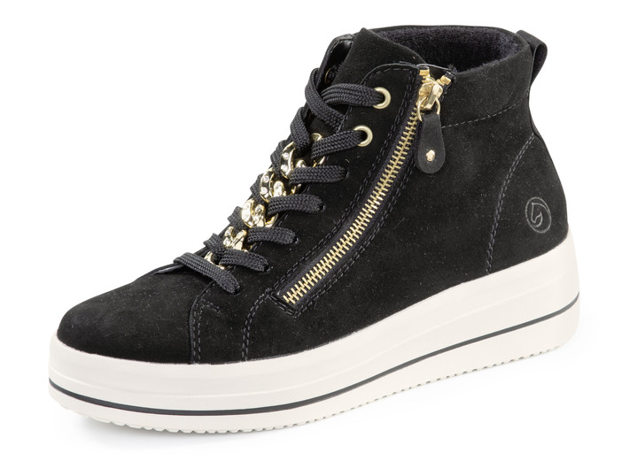 Stiefel & Stiefeletten - Remonte Bootie mit funkelnder Zierkette an der Schnürung, in Größe 036 bis 042, in Farbe LILA Ansicht 8