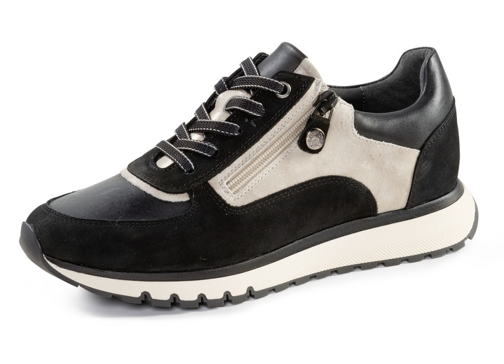 Slipper & Schnürschuhe - ELENA EDEN, trendige Damen-Sneaker, Weite G, mit herausnehmbarem Fußbett, in Größe 035 bis 041, in Farbe SCHWARZ-KIESEL Ansicht 1