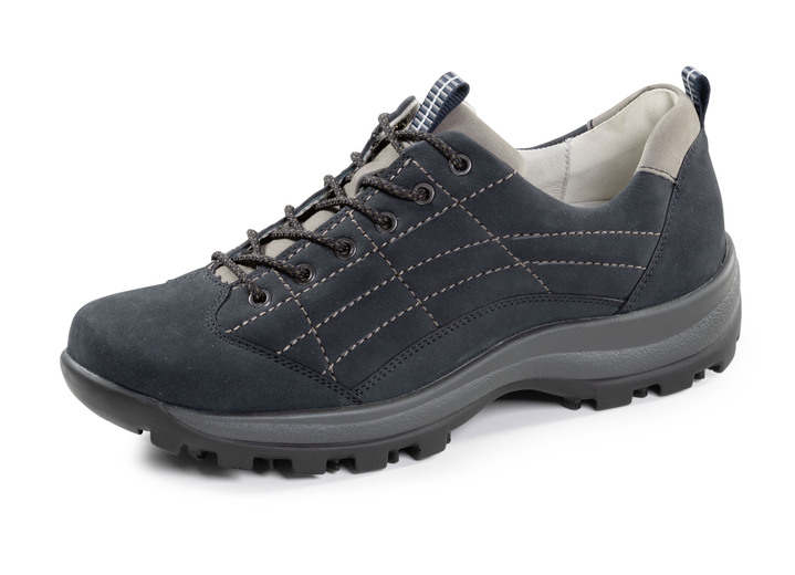 Slipper & Schnürschuhe - Waldläufer Schnürschuh aus Rind-Nubukleder, in Größe 3 1/2 bis 8, in Farbe DUNKELBLAU Ansicht 1