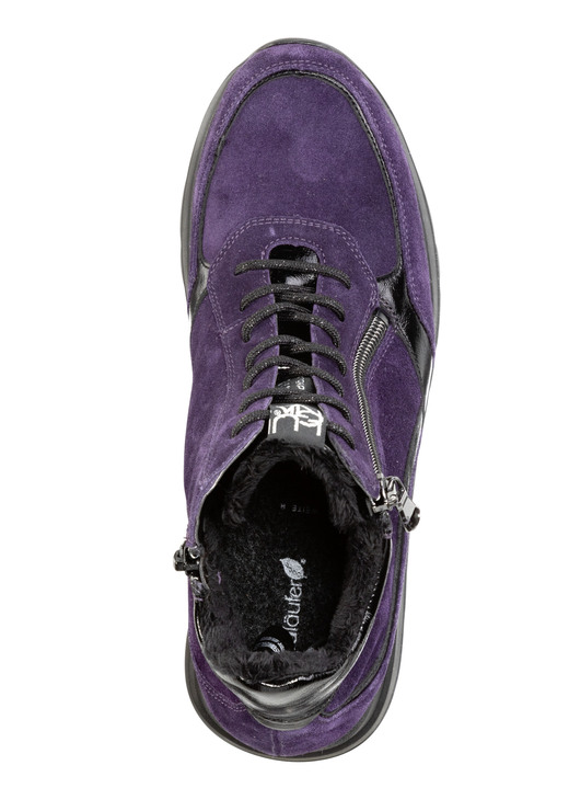 Weite H - Waldläufer Schnür-Bootie mit Besätzen aus Lackleder, in Größe 3 1/2 bis 8, in Farbe DUNKELTÜRKIS Ansicht 6