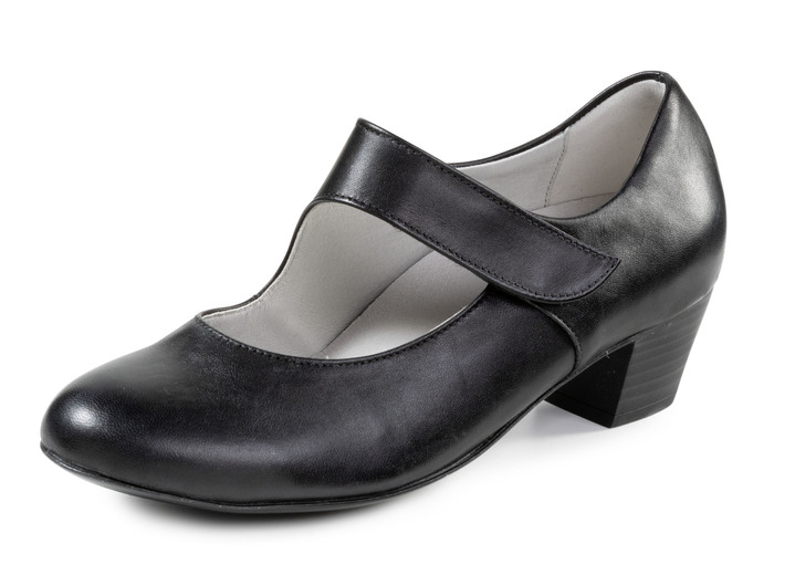 Damenmode - Waldläufer, elegante Damen-Pumps, Weite H, mit herausnehmbarem Fußbett, in Größe 075 bis 8, in Farbe SCHWARZ Ansicht 1