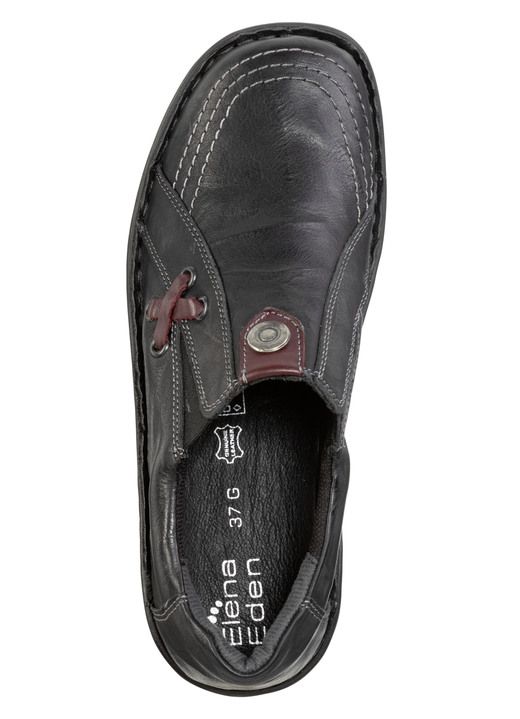 Elena Eden - ELENA EDEN-Slipper aus Nappaleder, in Größe 036 bis 042, in Farbe GRAU-SCHWARZ Ansicht 5