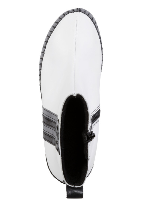 - Gemini Stiefelette aus Rind-Nappaleder mit Kontraststreifen, in Größe 036 bis 042, in Farbe WEISS-GRAU-SCHWARZ Ansicht 2