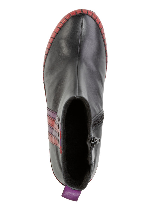 Stiefel & Stiefeletten - Gemini Stiefelette aus Rind-Nappaleder mit Kontraststreifen, in Größe 036 bis 042, in Farbe WEISS-GRAU-SCHWARZ Ansicht 5