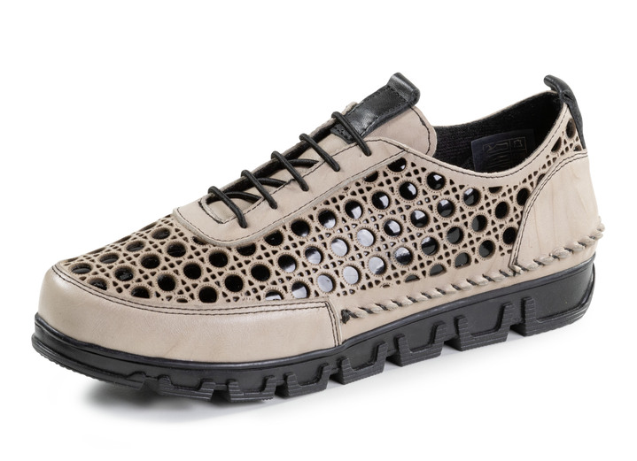 Damenmode - Gemini Schnürschuh aus gelochtem Nappaleder, in Größe 036 bis 042, in Farbe BLAU Ansicht 4