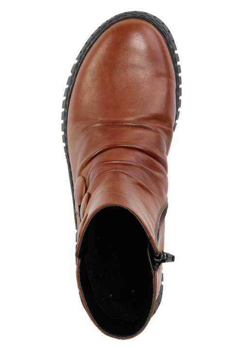 Stiefel & Stiefeletten - Gemini Stiefelette mit Raffung und dekorativen Knöpfen, in Größe 036 bis 042, in Farbe COGNAC Ansicht 2