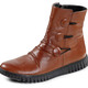 Stiefel & Stiefeletten - Gemini Stiefelette mit Raffung und dekorativen Knöpfen, in Größe 036 bis 042, in Farbe COGNAC – Farbe COGNAC – Ansicht 1