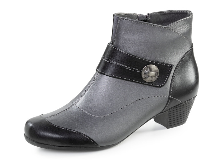 Damenmode - ELENA EDEN, elegante Damen-Stiefeletten, Weite G, mit herausnehmbarem Fußbett, in Größe 036 bis 042, in Farbe ALTSILBER-SCHWARZ Ansicht 1