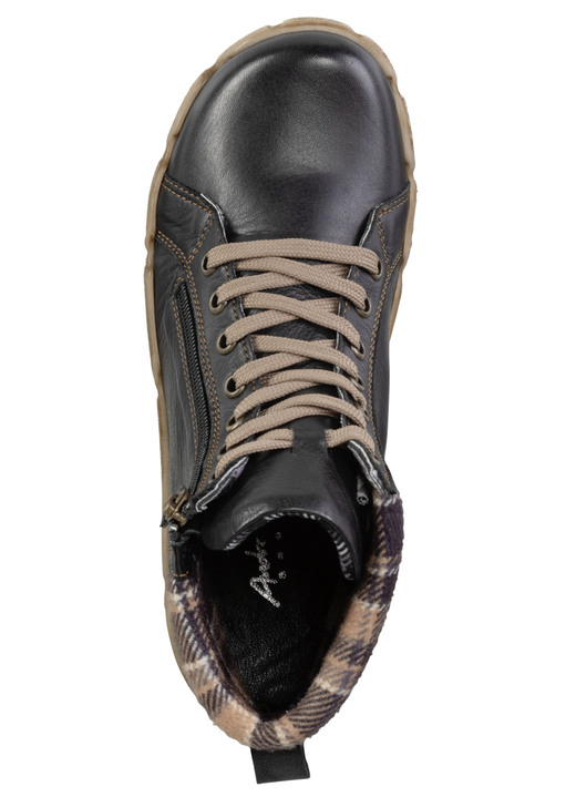 Stiefel & Stiefeletten - Andrea Conti Schnür-Bootie mit Schaftrand aus kariertem Textil, in Größe 036 bis 042, in Farbe JEANS Ansicht 5