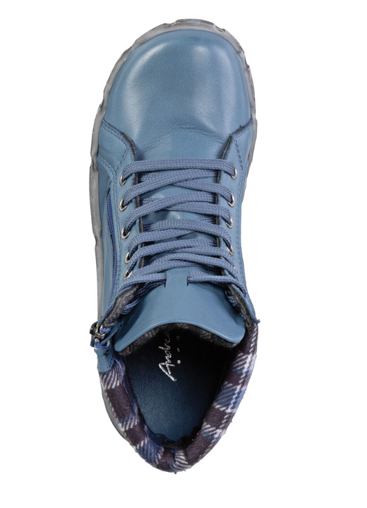 Stiefel & Stiefeletten - Andrea Conti Schnür-Bootie mit Schaftrand aus kariertem Textil, in Größe 036 bis 042, in Farbe JEANS Ansicht 2