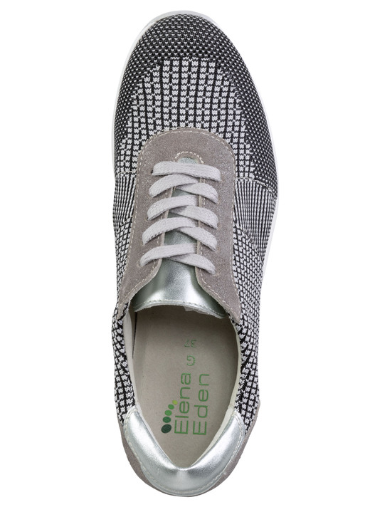 Damenmode - ELENA EDEN Schnürschuh mit Leder-Besätzen, in Größe 036 bis 042, in Farbe SCHWARZ-WEISS-TAUPE Ansicht 2