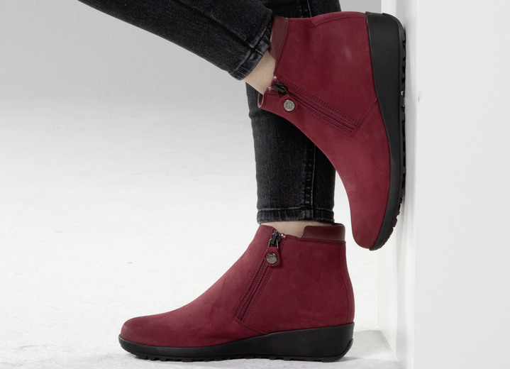 Stiefel & Stiefeletten - ELENA EDEN Stiefelette mit Nappaleder-Besatz, in Größe 036 bis 042, in Farbe RUBINROT Ansicht 5
