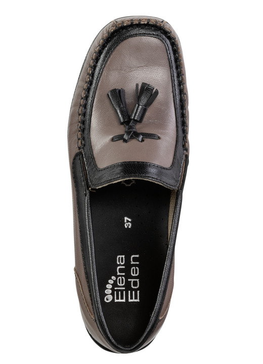 Slipper & Schnürschuhe - ELENA EDEN, klassische Damen-Slipper, mit herausnehmbarem Fußbett, in Größe 036 bis 042, in Farbe SCHWARZ-BRAUN Ansicht 5