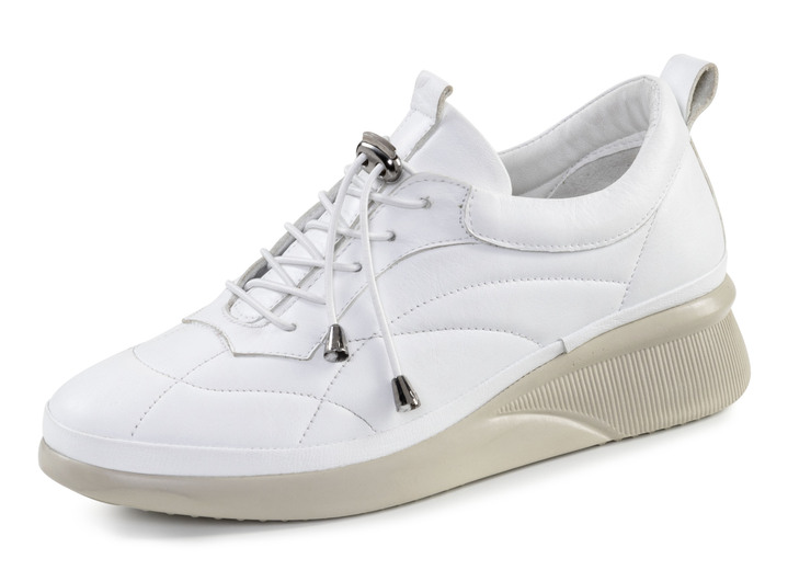 Schuhe - Gemini Sneaker mit dekorativer Steppung, in Größe 036 bis 042, in Farbe WEISS Ansicht 1
