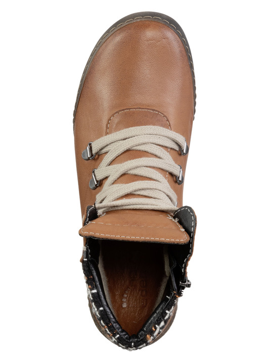 Stiefel & Stiefeletten - ELENA EDEN Schnür-Bootie mit gepolstertem Textil-Schaftrand, in Größe 036 bis 041, in Farbe COGNAC Ansicht 2