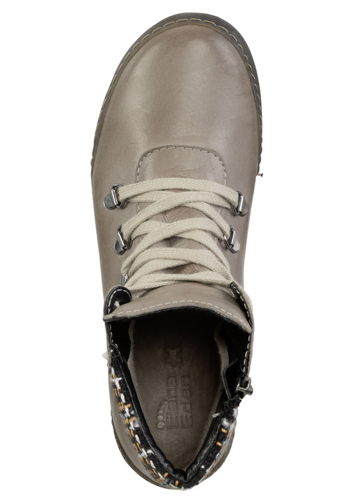 Stiefel & Stiefeletten - ELENA EDEN Schnür-Bootie mit gepolstertem Textil-Schaftrand, in Größe 036 bis 041, in Farbe TAUPE Ansicht 2
