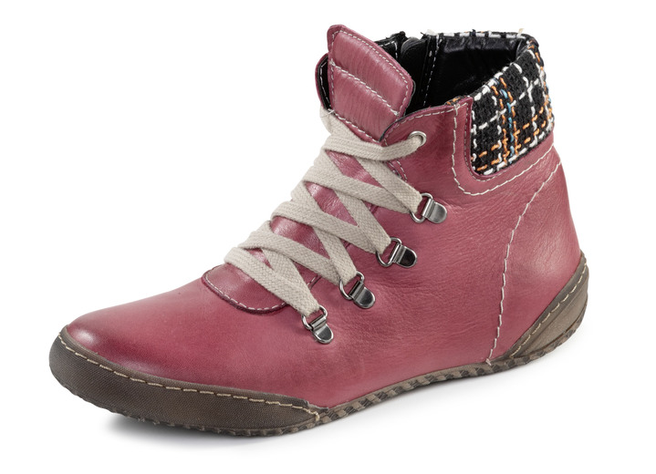 Stiefel & Stiefeletten - ELENA EDEN Schnür-Bootie mit gepolstertem Textil-Schaftrand, in Größe 036 bis 041, in Farbe COGNAC Ansicht 7