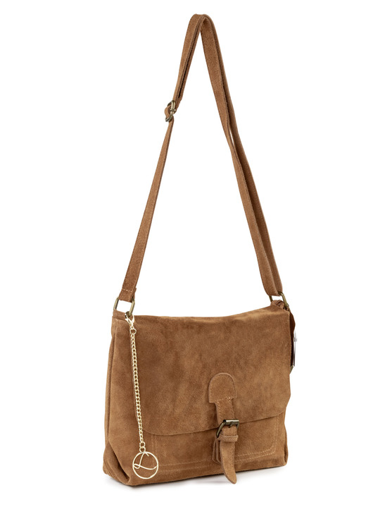 - Laurina Tasche mit Magnetverschluss und Zierschleife, in Farbe COGNAC Ansicht 1
