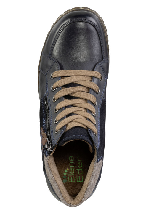 Stiefel & Stiefeletten - ELENA EDEN Schnür-Bootie aus Leder-Materialmix, in Größe 036 bis 042, in Farbe DUNKELBLAU-BRAUN Ansicht 2
