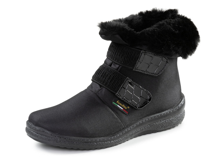 Stiefel & Stiefeletten - ELENA EDEN Stiefelette aus weichem Textilmaterial, in Größe 036 bis 042, in Farbe SCHWARZ Ansicht 1