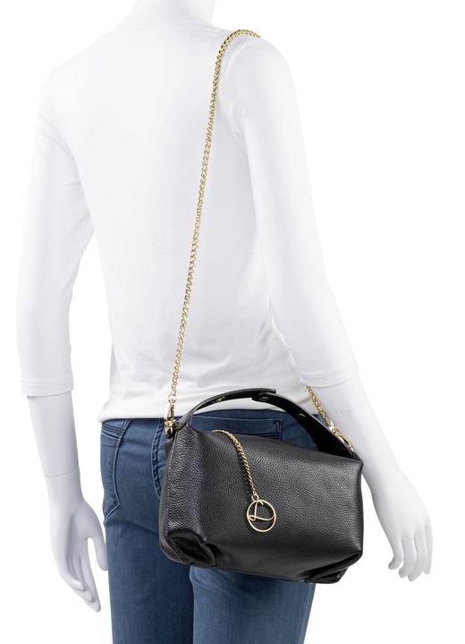 Taschen - Laurina Tasche aus genarbtem Kalb-Nappaleder, in Farbe SCHWARZ Ansicht 3