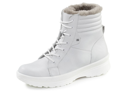 Schnür-Bootie aus genarbtem Rind-Nubukleder