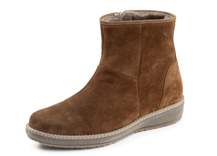 Stiefel & Stiefeletten - Waldläufer, gefütterte Damen-Boots, Winterschuhe, Weite H, mit Lammfell, in Größe 4 1/2 bis 9, in Farbe COGNAC Ansicht 1