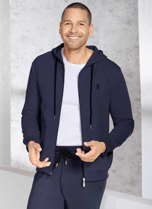 Freizeitanzüge - Kapuzenjacke in 5 Farben, in Größe 3XL (64/66) bis XXL (60/62), in Farbe MARINE Ansicht 1