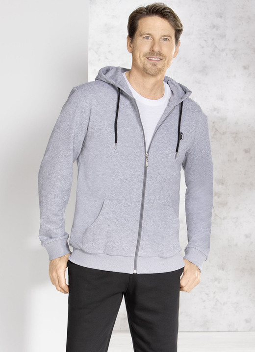 Freizeitanzüge - Kapuzenjacke in 5 Farben, in Größe 3XL (64/66) bis XXL (60/62), in Farbe ROT Ansicht 2