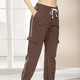 Laurina - Hose mit Kordelzug – Farbe BRAUN – Ansicht 1 Laurina - Hose mit Kordelzug, in Größe 018 bis 054, in Farbe SCHWARZ – Farbe BRAUN – Ansicht 1