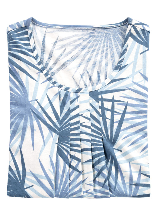 Langarm - Nachthemd, knöchellang und 3/4 lange Ärmel, in Größe 038 bis 056, in Farbe ECRU-JADE-SILBERGRAU Ansicht 4