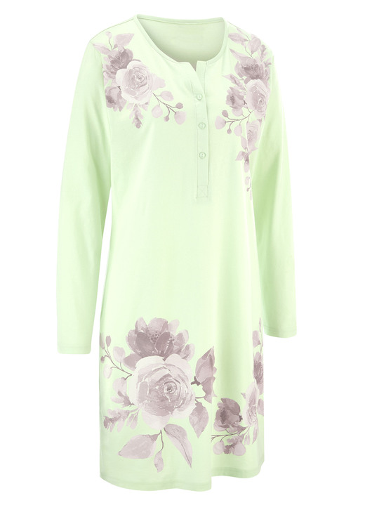 Langarm - Zweierpack Nachthemden aus reiner Baumwolle  Ansicht 4 Langarm - Zweierpack Nachthemden aus reiner Baumwolle , in Größe 036 bis 058, in Farbe 1X APRICOT-TAUPE, 1X PASTELLGRÜN-TAUPE Ansicht 4