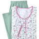 Schlafanzüge & Shortys - Schlafanzug mit Alloverdessin und Knopfleiste – Farbe WEISS-ROSA-JADE – Ansicht 2 Schlafanzüge & Shortys - Schlafanzug mit Alloverdessin und Knopfleiste, in Größe 036 bis 052, in Farbe WEISS-ROSA-JADE – Farbe WEISS-ROSA-JADE – Ansicht 2