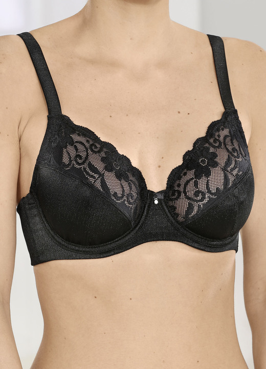 Sassa - Sassa Bügel-BH mit elastischer Spitze, in Größe 075 bis 100, in Cup B, in Farbe WEISS Ansicht 5