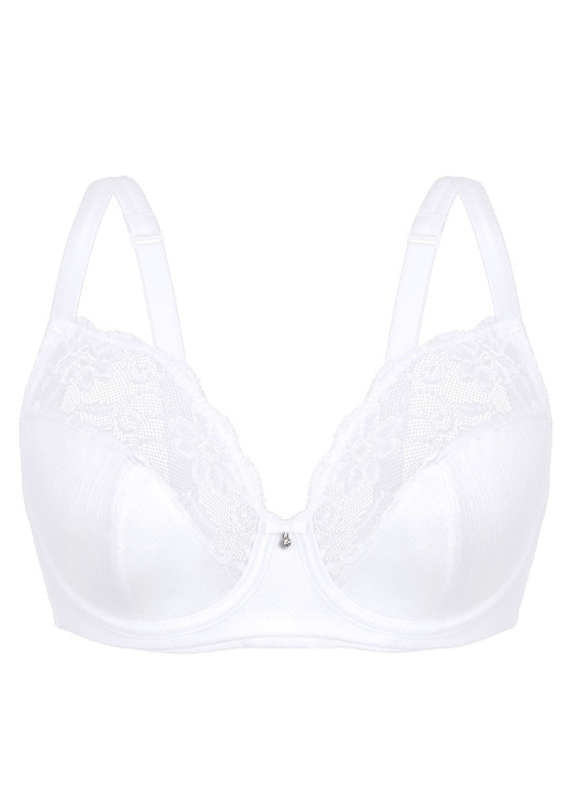 Sassa - Sassa Bügel-BH mit elastischer Spitze, in Größe 075 bis 100, in Cup C, in Farbe WEISS Ansicht 3